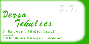 dezso tekulics business card